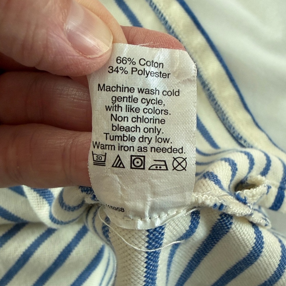 Madewell Vacances Striped Dress V Neck White & Blue Large Women’s - Picture 6 of 10
